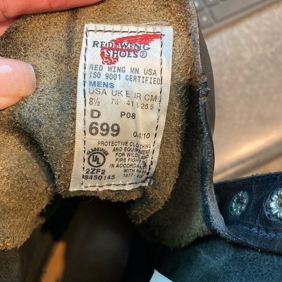 Red Wing Boots 699 Logger Fire Fighter Lace Up Vibram Sole Size 8.5 - Picture 9 of 9